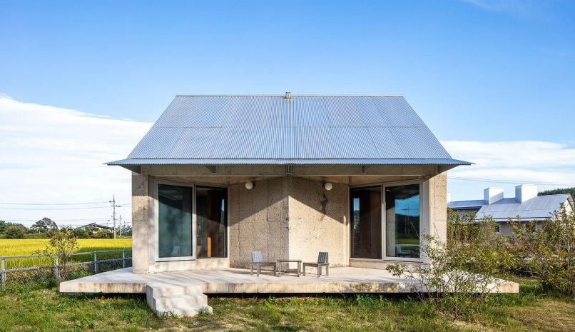 curious concrete dwellings by aoa architects seemingly hover above korean countryside - 14770